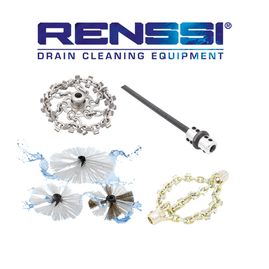 Renssi Drain Cleaning chain knockers brushes whips accessories cable cases