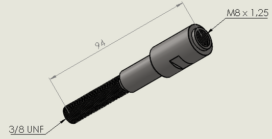 Dancutter IMS Cutter Head Holder, Micro S, 3/8" UNF M8 x 1.25 (Long) (#DK130018)