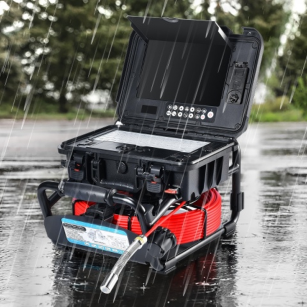 2 Drain Sewer Pipe Inspection Camera System with 130ft Cable - Rain-Proof